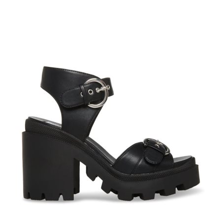 Black Steve Madden Costal Women's Heels Sandals | PH 9417FLA